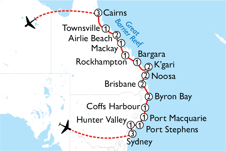Sydney to the Great Barrier Reef