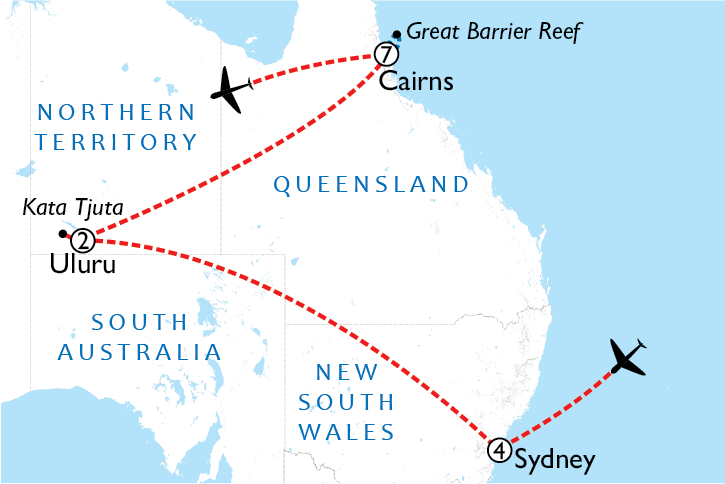 Map of Sydney, Rock & Reef