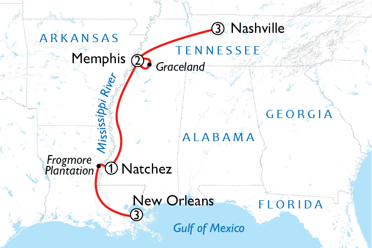 Map of Tastes & Sounds of the South