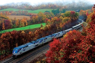 Train in Allegheny Mountains, New Hampshire, America