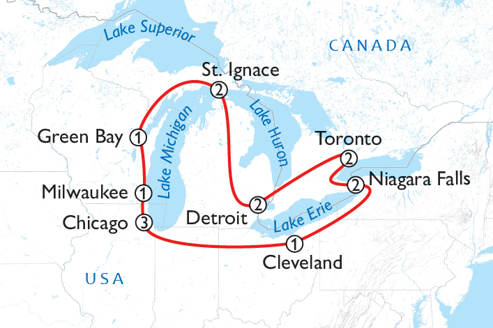 The Great Lakes Self Drive Map