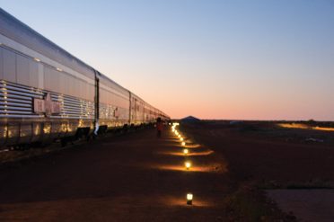 The Ghan Outback Lit At Night