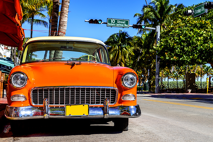 Vintage Car, Miami, Florida, South USA