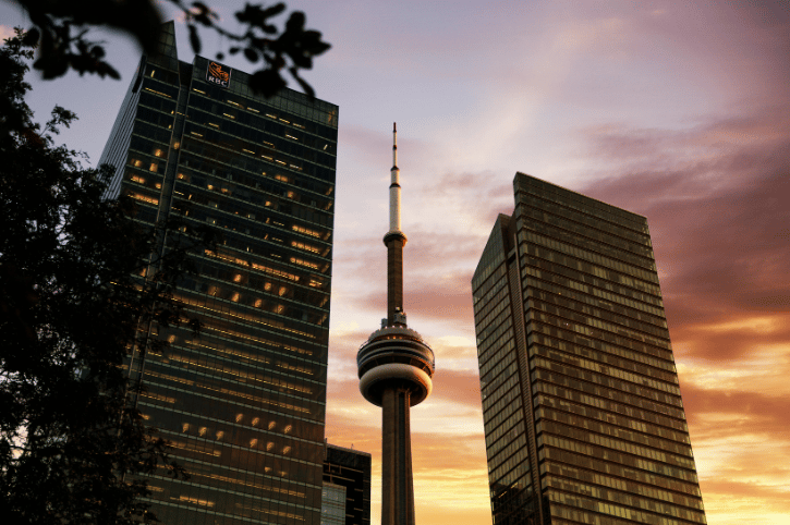 CN Tower at Sunset, Toronto, Canada
