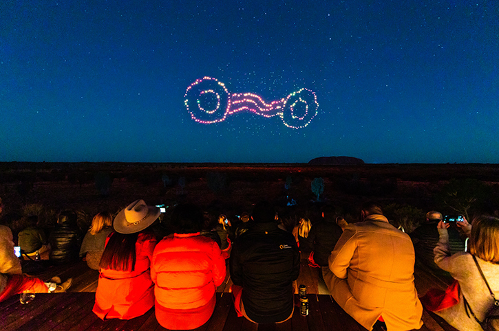 Wintjiri Wiru, After dark light show, Uluru, Northern Territory, Australia