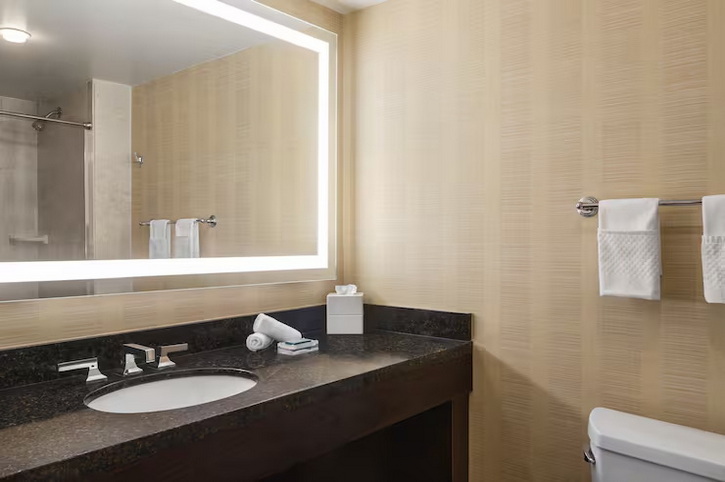King Bedroom, City View, Bathroom, Hilton Tampa Downtown, Florida